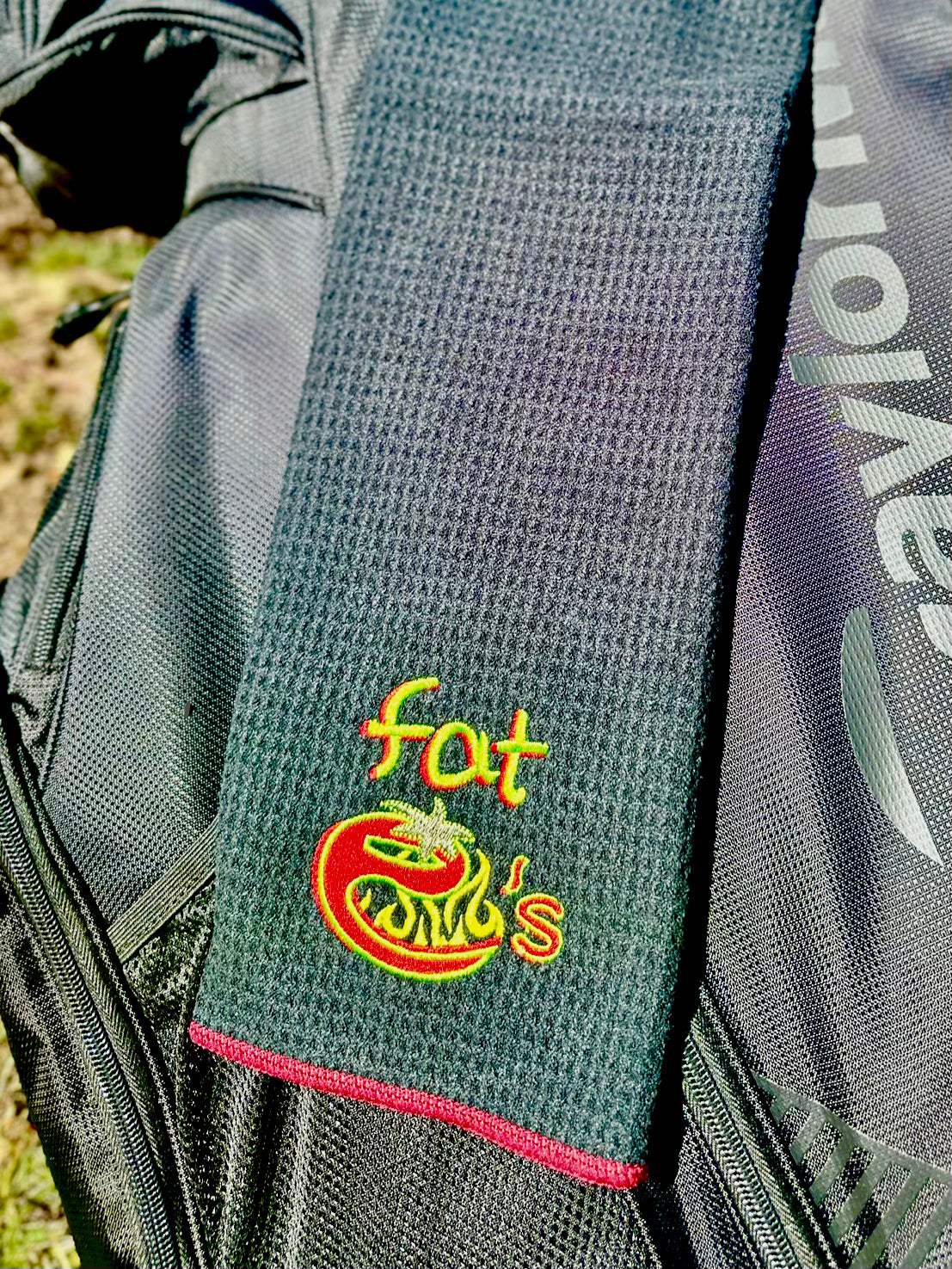 Fat E's Black Golf Towel