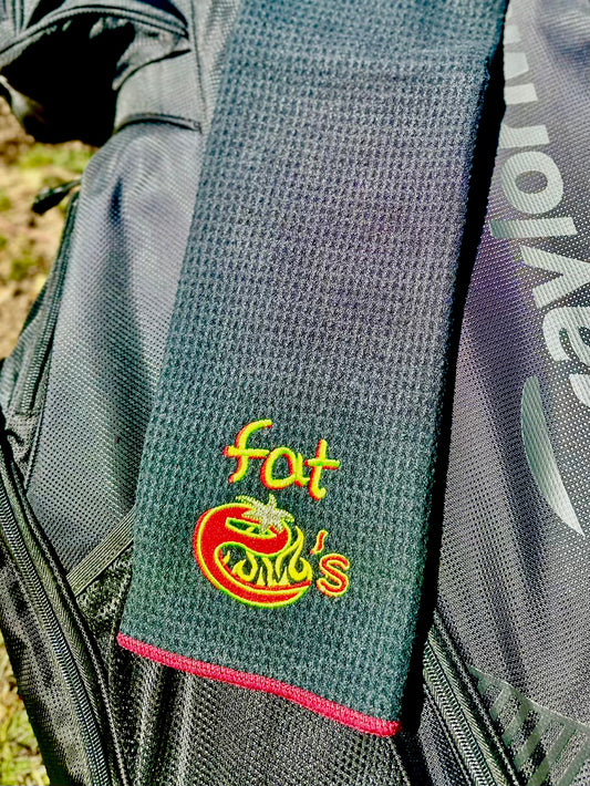 Fat E's Black Golf Towel
